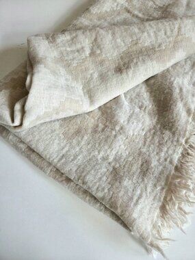 Wilfred 100% Wool Beige Blanket Scarf AS IS
